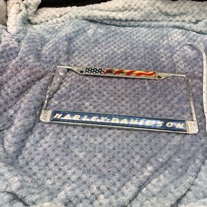 Harley-Davidson Blue and Red American Flag License Plate Frame